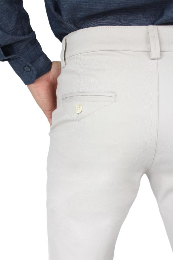 Pantalón Color Arena Stretch Slim Fit De Algodón Para Caballero
